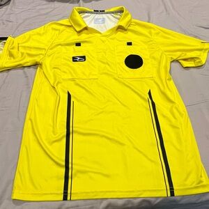 SCORE Adult Mens Size Small Short Sleeve Soccer Referee Uniform Shirt Yellow